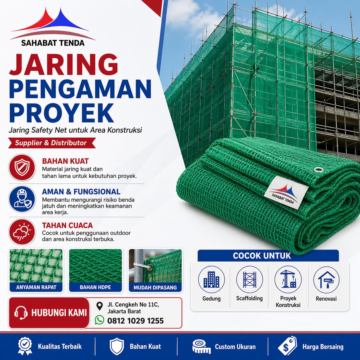 Distributor Supplier Produsen Jaring Pengaman Proyek