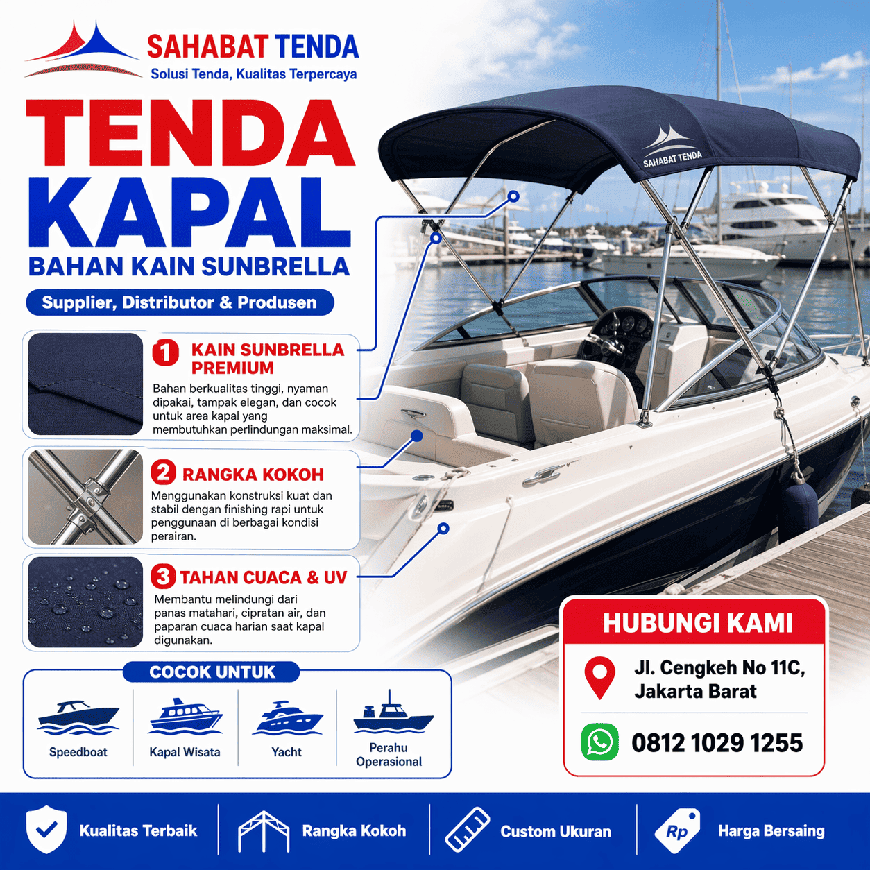 Distributor Supplier Produsen Tenda Kapal Kain Sunbrella